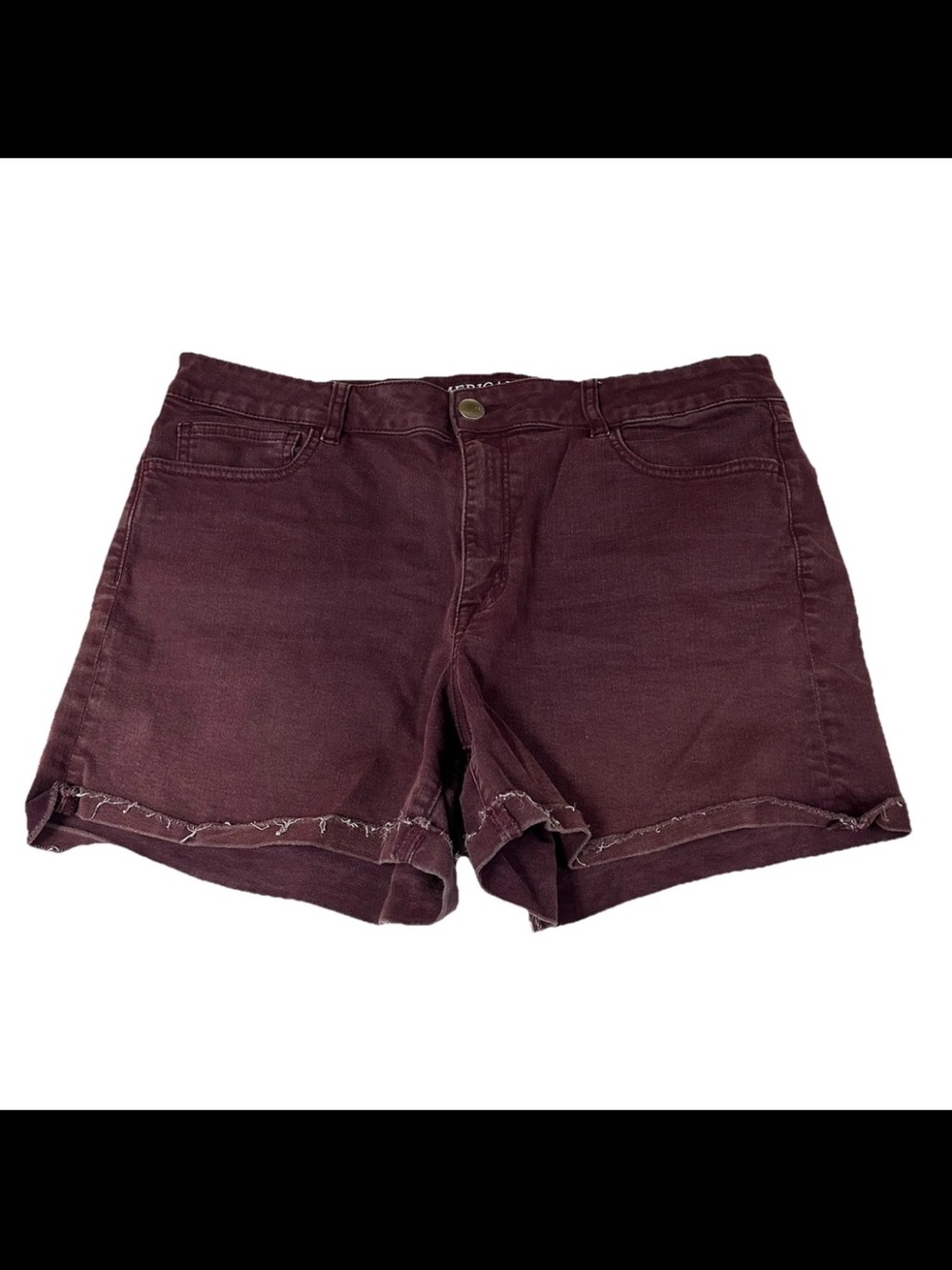 Y2K American Eagle Women’s Plus Size 18 Hi Rise Shortie Shorts Purple Jean #1151